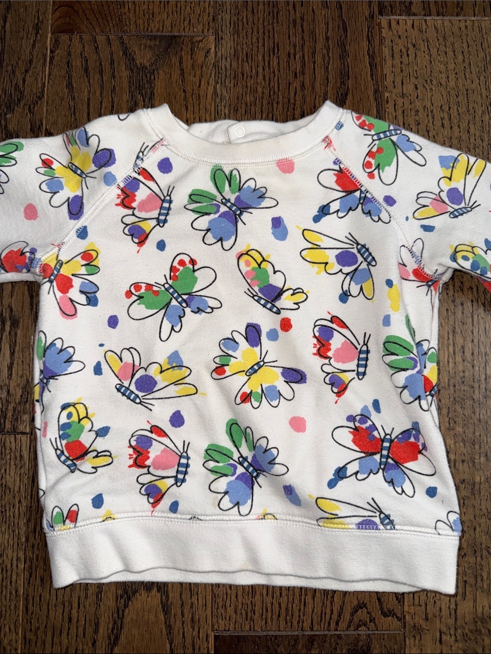 Stella McCartney Kids Cream Sweatshirt Multicolor Floral Motif butterfly 24month - Picture 4 of 14